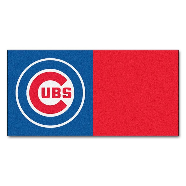 FANMATS Chicago Cubs Blue Residential 18 in. x 18 in. Peel and Stick Carpet Tile (20 Tiles/Case) 45 sq. ft.