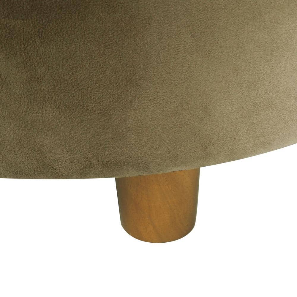 Sage Green Velvet Tufted Round Storage Ottoman