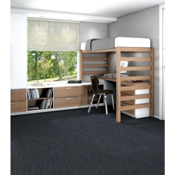 Dynamic - River - Blue Commercial 24 x 24 in. Glue-Down Carpet Tile Square (80 sq. ft.)