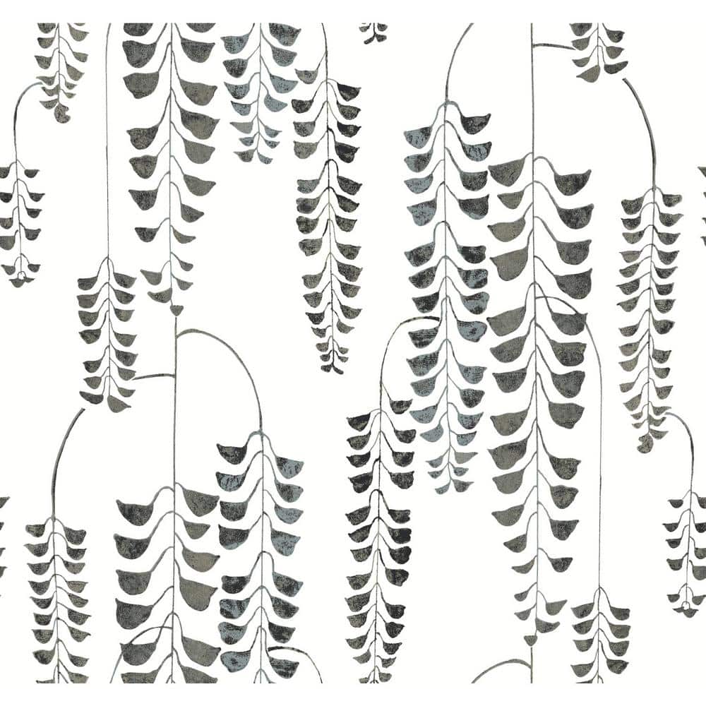 York Wallcoverings 60.75 sq.ft. Black Deco Wisteria Wallpaper BW3943