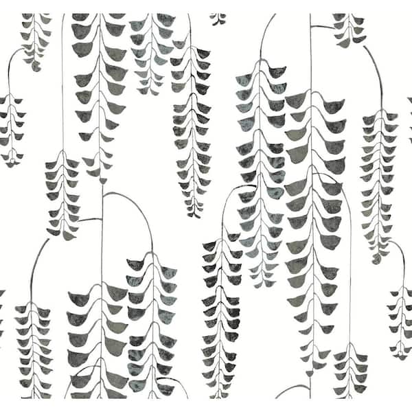 York Wallcoverings 60.75 sq.ft. Black Deco Wisteria Wallpaper