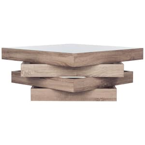 Anwen 34 in. Light Gray/Glass Coffee Table