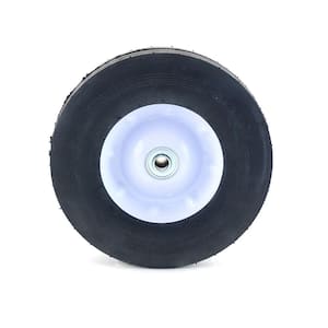 10 in. x 2.75 in. Flat Free Universal Hand Truck Wheel with 5/8 in. Ball Bering and Ribbed Tread