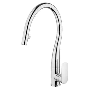 Swan Single Handle Pull Down Sprayer Kitchen Faucet in Chrome