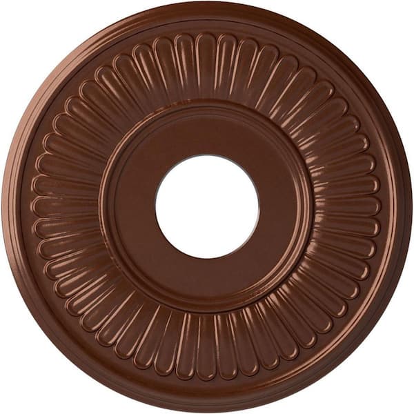 Ekena Millwork 3/4 in. x 15-3/4 in. x 15-3/4 in. Polyurethane Berkshire Ceiling Medallion, Copper Penny