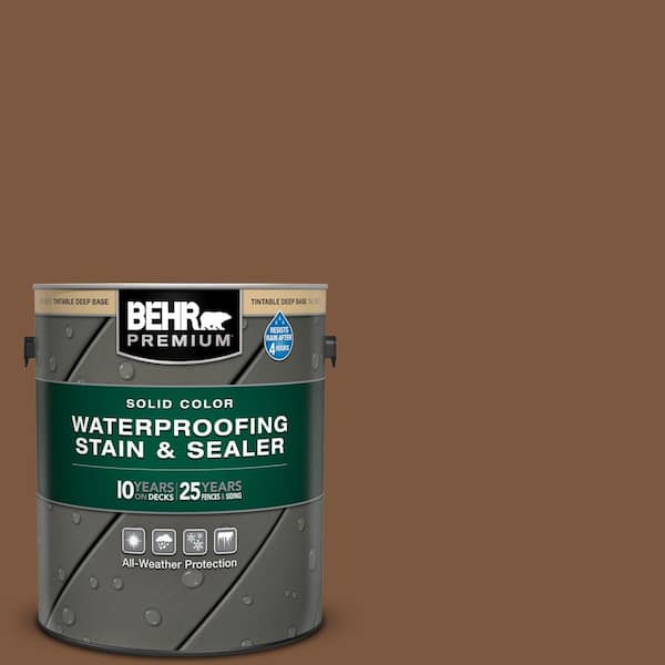 BEHR PREMIUM 1 gal. #SC-110 Chestnut Solid Color Waterproofing Exterior Wood Stain and Sealer
