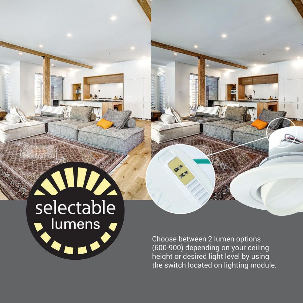 White Aluminum Adjustable LED Recessed Light Trim
