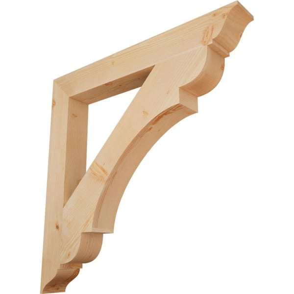 Ekena Millwork 5.5 in. x 48 in. x 48 in. Douglas Fir Olympic Traditional Smooth Bracket