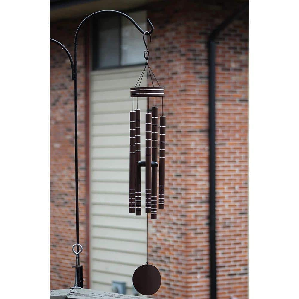 40-inch Brown Copper Vein Wind Chimes with Glossy Finish