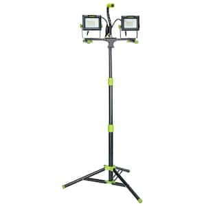 8,000 Lumen Dual-Head LED Work Light with 52 in. Adjustable Metal Twist Lock Tripod Stand and 9 ft. Power Cord