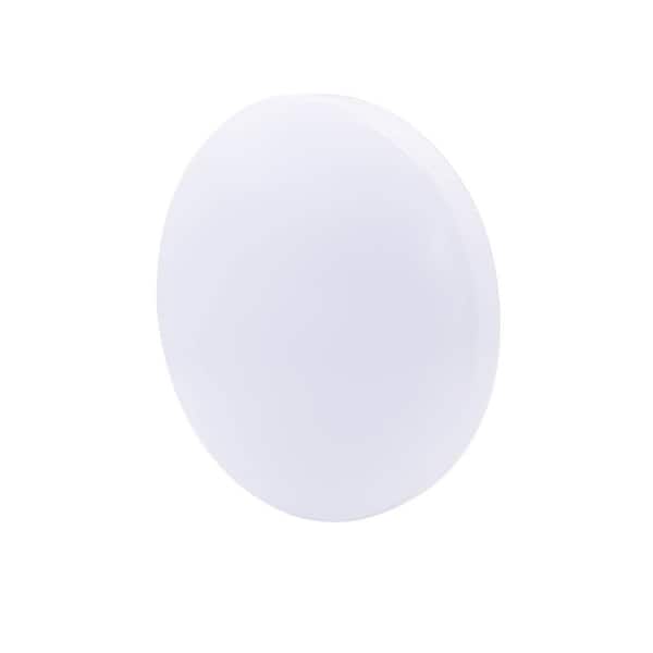 10 in. White Round Low Profile Dimmable LED Flush Mount with Plastic Shade Ceiling Light - 4000K Cool White (6-Pack)