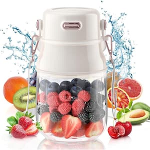 27oz. Creamy-white Immersion Blender Dishwasher Safe Parts, BPA-free with Cup, Lid and Shoulder Strap for Travel/Kitchen