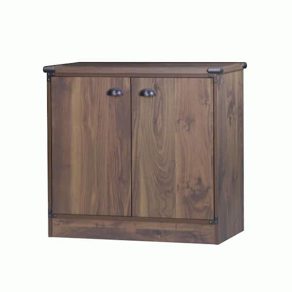 SAINT BIRCH Brunei Dark Walnut 29.6 in. H Office Storage Cabinet with 1-Shelf and 2-Doors