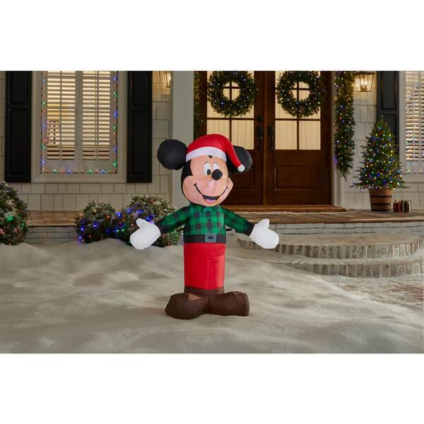 Disney Mickey Mouse Christmas Santa Inflatable LED Blowup 3.5ft Airblown fashion