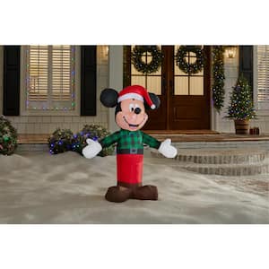 3.5 ft. LED Woodland Mickey in Green Shirt Christmas Airblown® Inflatable