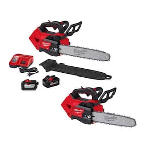 M18 FUEL 14 in. Top Handle 18V Lithium-Ion Brushless Cordless Chainsaw & 12 in. Top Handle Chainsaw/(2) Battery/Charger