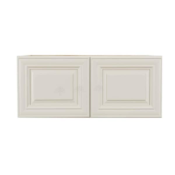 LIFEART CABINETRY Princeton Assembled 36 in. x 15 in. x 24 in. 2-Door Wall Cabinet no Shelf in Off-White