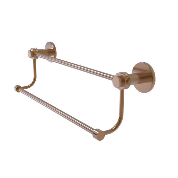 Allied Brass Mercury Collection 36 in. Wall Mounted Double Towel Bar in Brushed Bronze with Groovy Accents