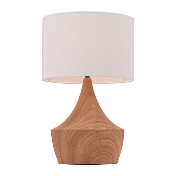 HomeRoots Julia 47.5 in. White and Brown Indoor Desk Lamp