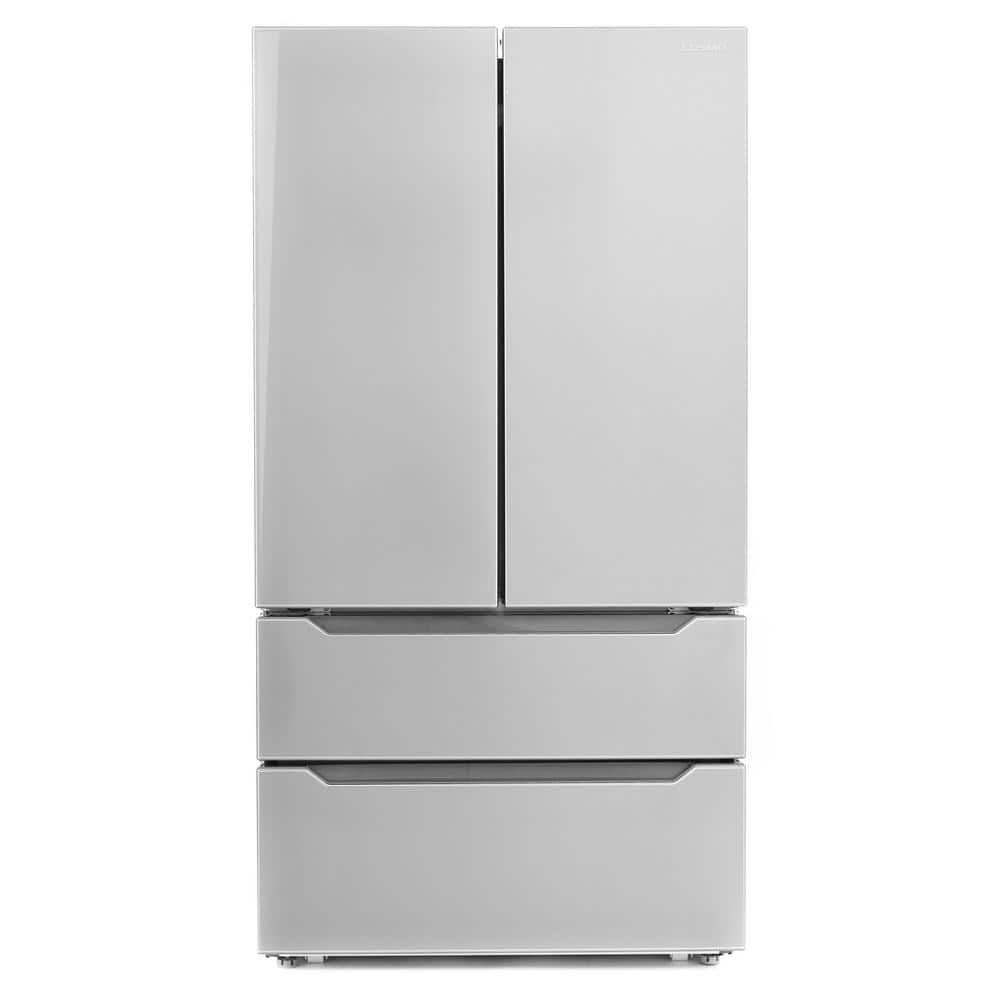 Cosmo 22.5 cu. ft. 4-Door French Door Refrigerator with Recessed Handle in Stainless Steel, Counter Depth, Silver
