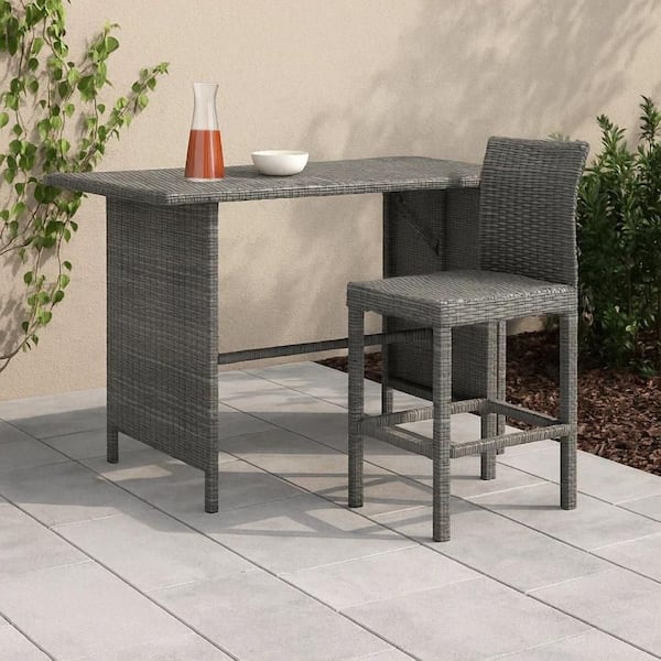Black Rectangle Wood Outdoor Dining Table
