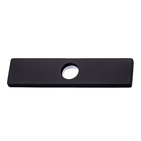 10 in. x 2.46 in. x 0.33 in. Stainless Steel Kitchen Sink Faucet Hole Cover Deck Plate Escutcheon in Matte Black
