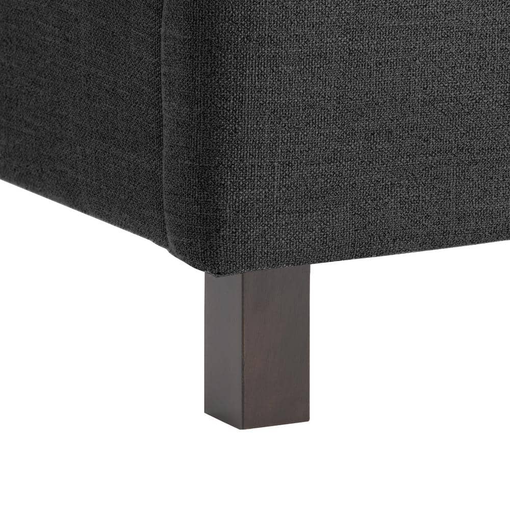 King Fairfield Dark Gray Upholstered Bed with Tufted Wingback Design