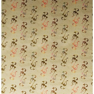 Vines Red Yellow on Light Brown Vinyl Strippable Roll (Covers 26.6 sq. ft.)