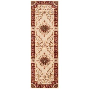 Empire Ivory/Red 3 ft. x 8 ft. Border Runner Rug