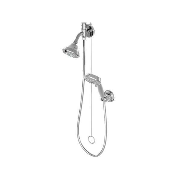 AIMADI 8-Spray 4 in. Wall Mount Dual Shower Head and Handheld Shower Head Combo 1.8 GPM in Polished Chrome (Valve Excluded)
