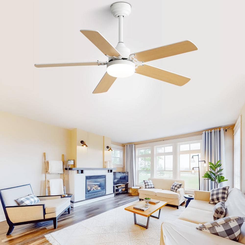 42 in. White Modern Reversible DC Motor Ceiling Fan with LED Light 5 Blades Remote Control price history on PriceWatchPro