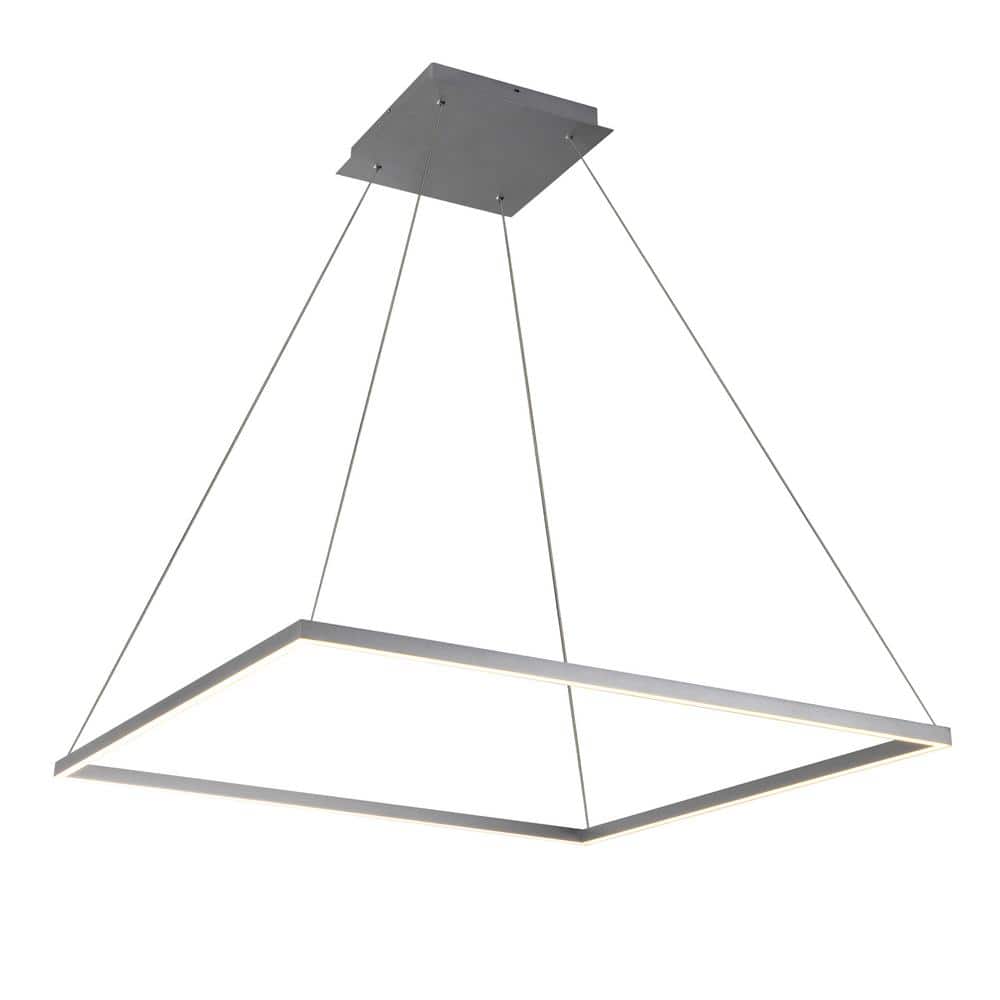 Atria 39.5" Silver LED Square Pendant Light