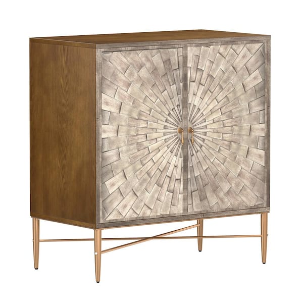 Boyel Living 31.6 in. H Vintage Wood Brown 2 Door Storage Cabinet
