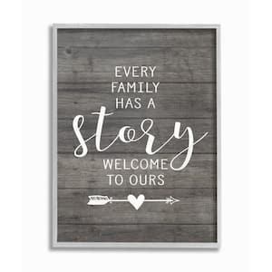 16 in. x 20 in. "Every Family Has A Story" by Lettered and Lined Framed Wall Art