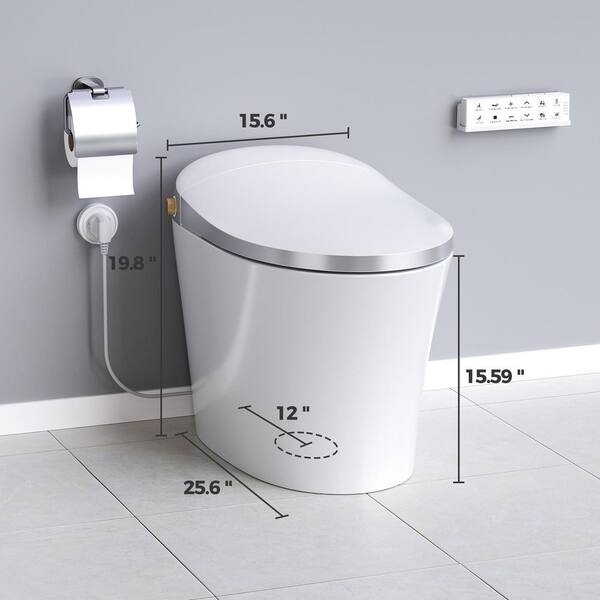 HOROW Elongated Smart Toilet Bidet in White with Auto Open HOROW Elongated Smart Toilet Bidet in White with Auto Open