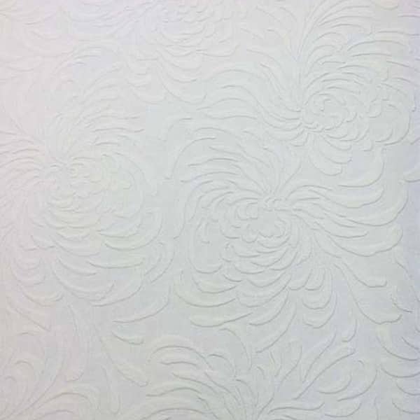 Graham & Brown Chrysanthemum Paintable White Wallpaper