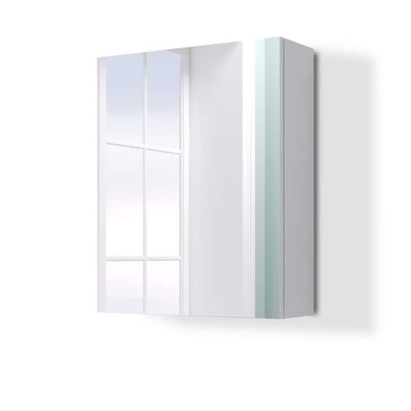 16 in. W x 20 in. H Rectangular Surface Mount Medicine Cabinet with Mirror White
