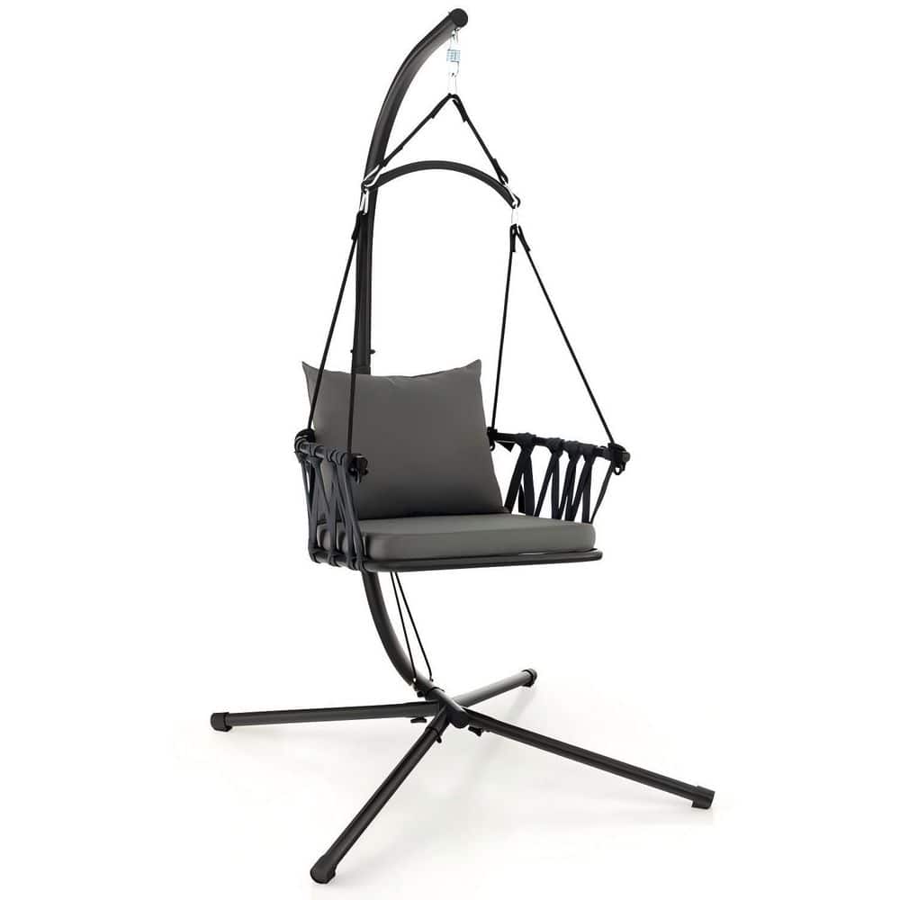1-Person Metal Freestanding Patio Swing Hanging Chair with Cushions, 330 lbs Max Load price history on PriceWatchPro