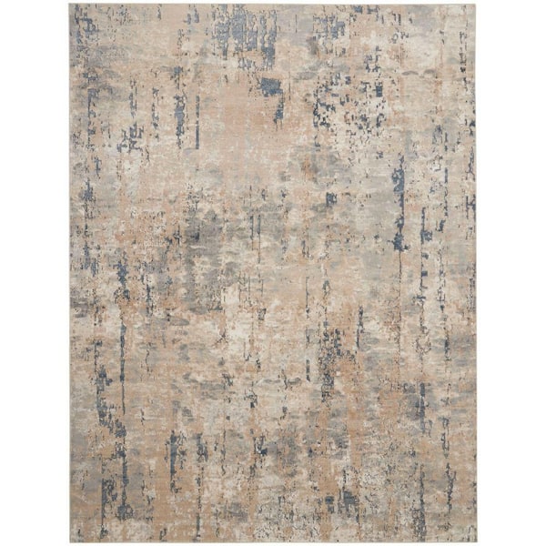 Nourison Concerto Beige/Grey 8 ft. x 10 ft. Distressed Rustic Area Rug