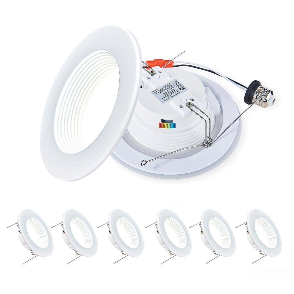 6 in. Adjustable CCT Retrofit Remodel Dimmable Indoor Integrated LED Recessed Light Trim (6-Pack) price history on PriceWatchPro