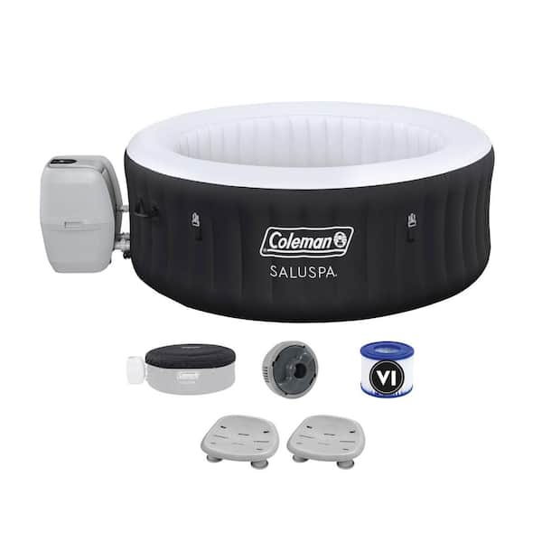 Bestway Miami 4-Person AirJet Inflatable Hot Tub with 2 Pack of SaluSpa Spa Seat