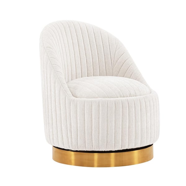 Manhattan Comfort Modern Leela Swivel Boucle Accent Chair in Cream- Set of 2 Manhattan Comfort Modern Leela Swivel Boucle Accent Chair in Cream- Set of 2