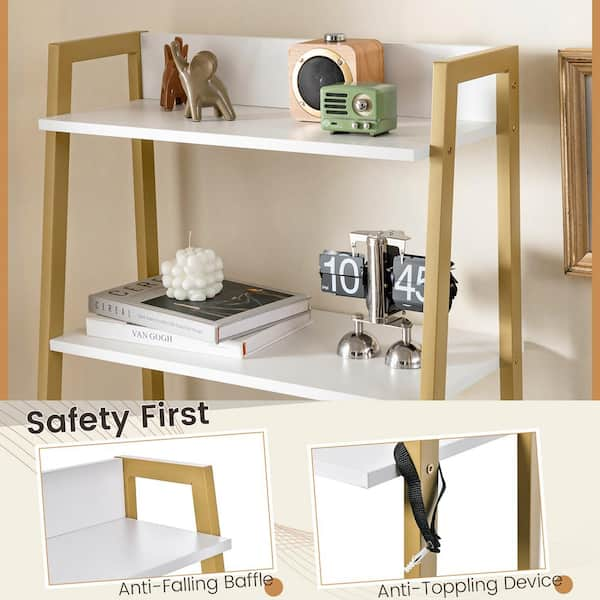 Makeup Dressing Table Shelf Vanity Set with Flip Top Mirror