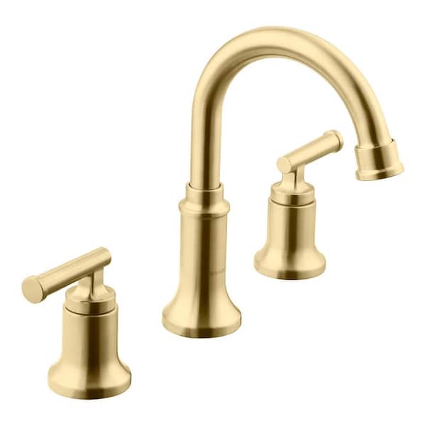 Glacier Bay Oswell 8 in. Widespread Double-Handle High-Arc Bathroom Faucet in Matte Gold