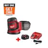 Milwaukee M18 18V Lithium-Ion Cordless 5 in. Random Orbit Sander with M18 Starter Kit (1) 5.0Ah Battery and Charger 2648-20-48-59-1850