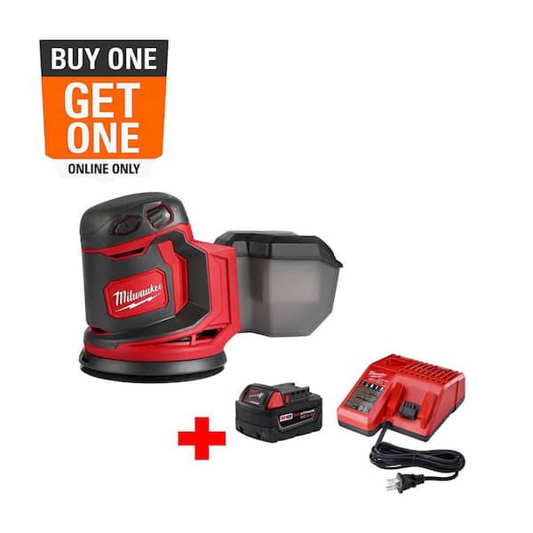 M18 18V Lithium-Ion Cordless 5 in. Random Orbit Sander with M18 Starter Kit (1) 5.0Ah Battery and Charger