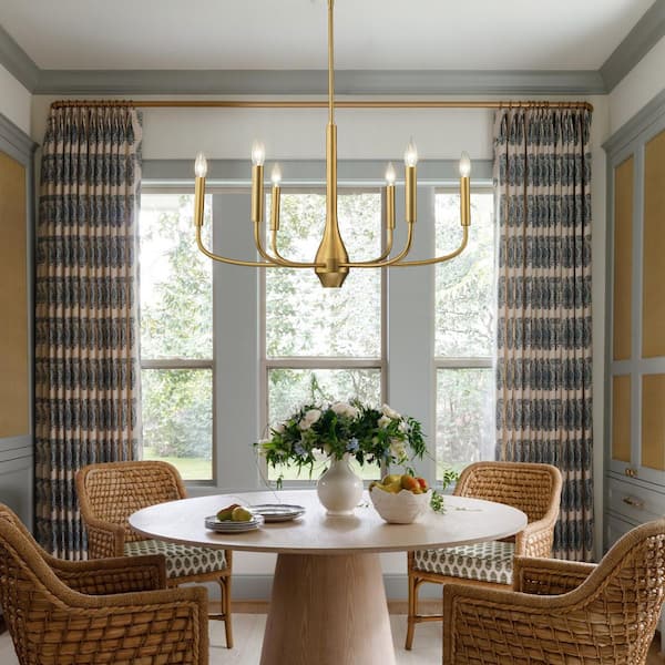 EDISLIVE Galeah 6-Light Gold Farmhouse Candle Chandelier Kitchen