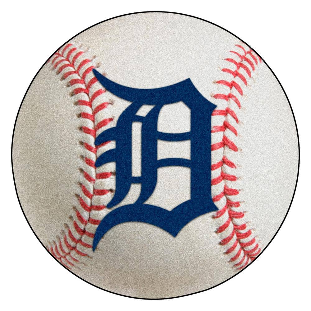 FANMATS MLB Detroit Tigers Photorealistic 27 in. Round Baseball Mat 6381  The Home Depot