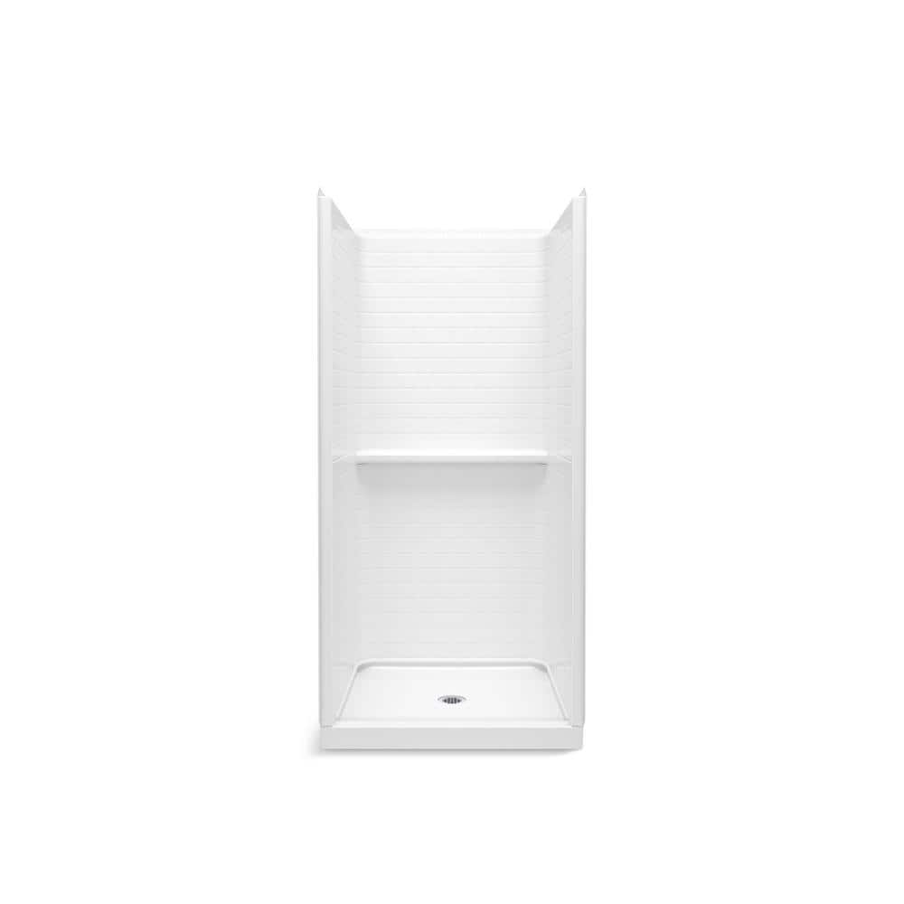 STERLING Traverse 36 in. W x 76.4 in. H 5Piece Glue Up Alcove Shower Surround in White 72500106