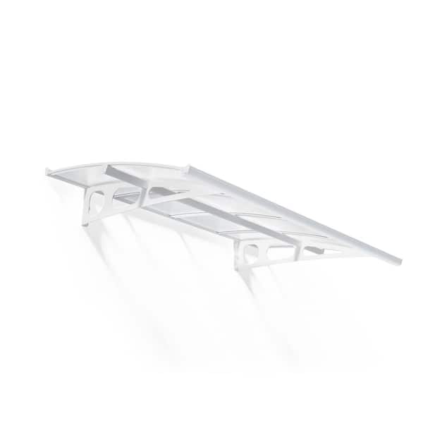 Bordeaux 5 ft. x 7 ft. White/Diffused Door and Window Awning